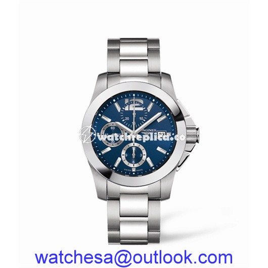 Longines Conquest Chronograph Blue Bracelet L3.662.4.96.6 Longines Conquest Chronograph Blue Bracelet L3.662.4.96.6