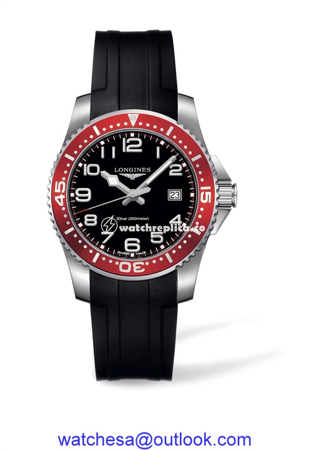Longines Hydroconquest Quartz 39 Red / Rubber L3.688.4.59.2 Longines Hydroconquest Quartz 39 Red / Rubber L3.688.4.59.2