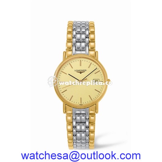 Longines Presence 33 Quartz Yellow Bracelet L4.720.2.32.7 Longines Presence 33 Quartz Yellow Bracelet L4.720.2.32.7