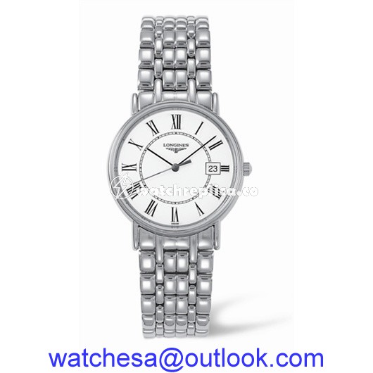 Longines Presence 33 Quartz Stainless Steel Roman Bracelet L4.720.4.11.6 Longines Presence 33 Quartz Stainless Steel Roman Bracelet L4.720.4.11.6