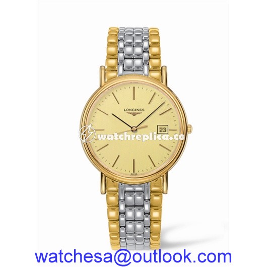 Longines Presence 38.5 Quartz Yellow Stick Yellow Bracelet Two Tone L4.790.2.32.7 Longines Presence 38.5 Quartz Yellow Stick Yellow Bracelet Two Tone L4.790.2.32.7