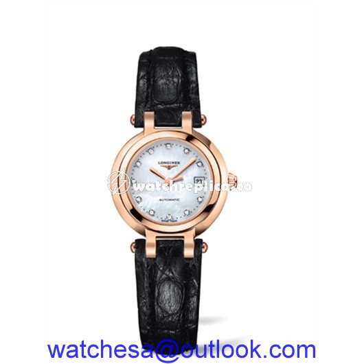 Longines PrimaLuna Automatic 26.5 Pink Gold Leather MOP L8.111.8.87.2 Longines PrimaLuna Automatic 26.5 Pink Gold Leather MOP L8.111.8.87.2