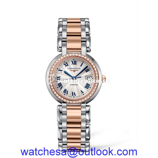Longines PrimaLuna Automatic 30 Two Tone Pink Diamond L8.113.5.79.6 Longines PrimaLuna Automatic 30 Two Tone Pink Diamond L8.113.5.79.6
