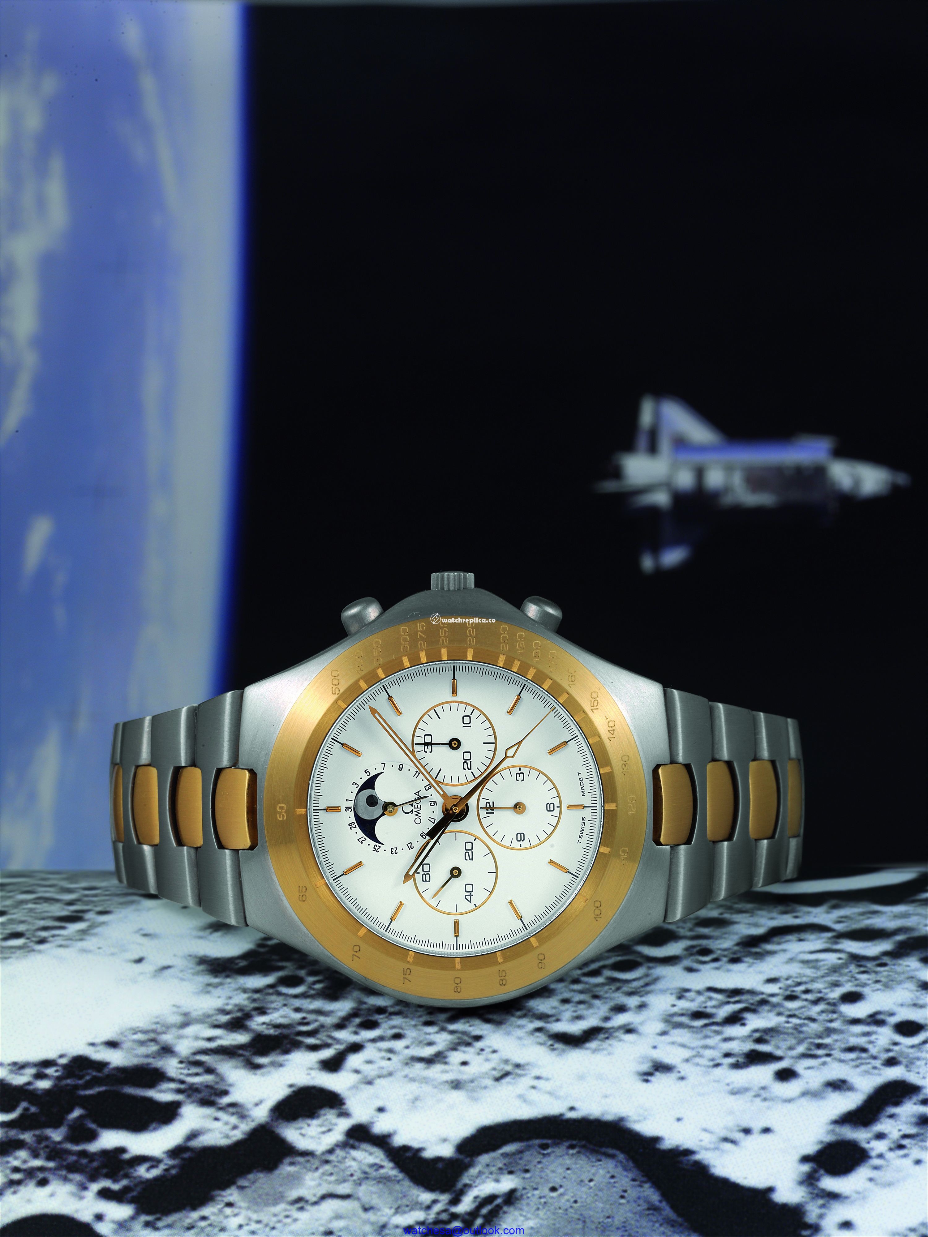 Omega Speedmaster Teutonic SpeedyMoon Two Tone TA 345.0810 Omega Speedmaster Teutonic SpeedyMoon Two Tone TA 345.0810